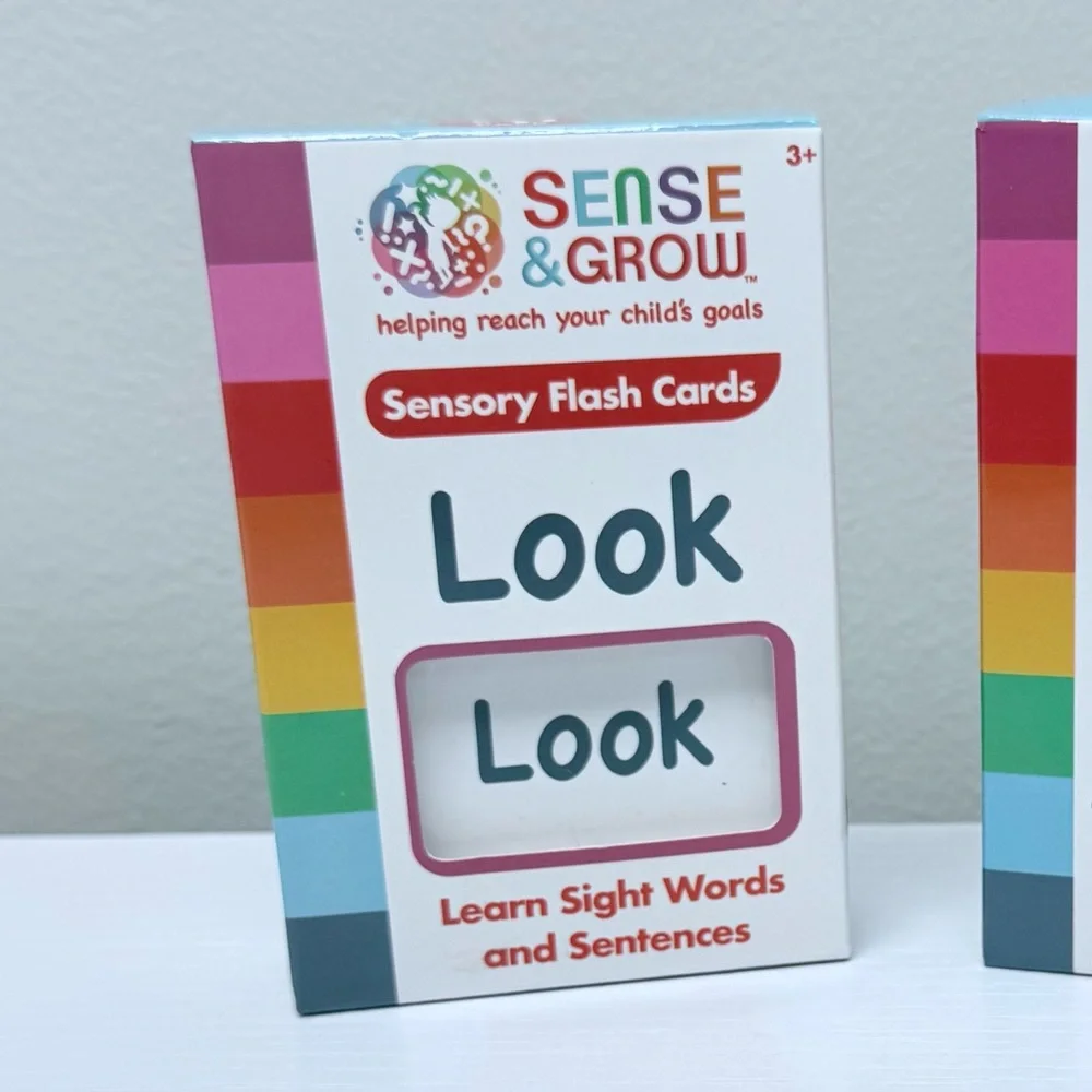 New! 2 Sets Cards 10 Sight Words & Sentences & 10 Shape & Feel Texture